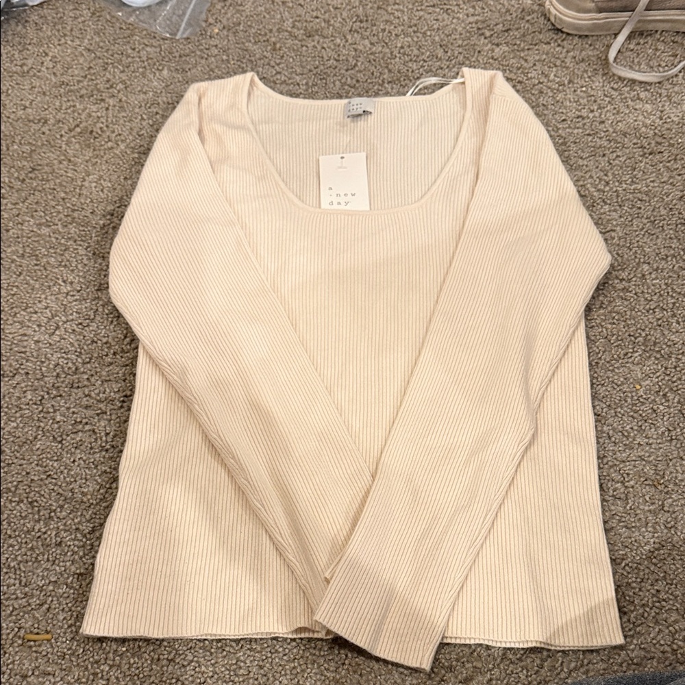 a new day Cream Long Sleeve Top